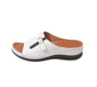 Chanclas De Piscina Suaves Barefoot Comodas Sandalias De para Mujer, Sandalias OrtopéDicas con Soporte para El, Ligeras Verano, Zapatillas Zapatillas Piscina Playa Verano (White, 42)