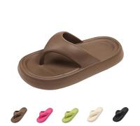 Chanclas de plataforma para mujer, sandalias de nube para mujer, suela gruesa, antideslizantes, ligeras, cómodas, suaves, sin espalda, para baño, ducha, verano, interiores, Black, 39 EU