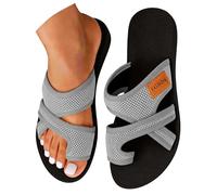 Chanclas de playa para mujer, antideslizantes, resistentes, transpirables, zapatos de playa al aire libre, puntera abierta, sandalias de suela suave, zuecos para verano, gris, 41 EU