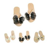 Chanclas de verano elegantes para mujer, elegantes y redondas, pantuflas informales, cómodas para la playa, sandalias de playa, antideslizantes, transpirables, chanclas para casa, Negro , 40 EU