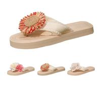 Chanclas de verano para mujer, alpargatas con flores, ultraligeras, con plataforma, lavables, con puntera abierta, transpirables, para la playa, Rojo sandía, 41 EU