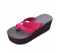 Chanclas de verano para mujer, sandalias negras elegantes, gruesas con cuña antideslizante, zapatillas de playa, abiertas, transpirables, zapatillas de ducha, Rosa intenso., 38 EU