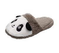 Chanclas El Pelo Cálidas Invierno Panda Suave Polar Antideslizante Casa en Zapatos Zapatos de Exterior para Interiores Zapatillas Sanitarias Plantilla, A., 36 EU