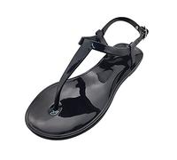 Chanclas elegantes para mujer, elegantes y elegantes, color beige, zapatos de mujer, sandalias de punta abierta, transpirables, antideslizantes, de verano, sandalias planas, Negro , 39 EU