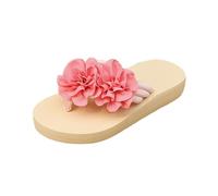 Chanclas elegantes para mujer, sandalias de playa con flores, sandalias antideslizantes de baño, sandalias de verano, sandalias de dedo del pie, pantuflas para pantuflas, Rosa intenso., 42 EU