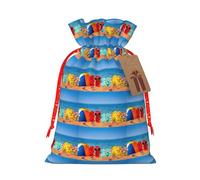 Chanclas en una playa de arena con cordón de impresión de moda con etiqueta kraft para Navidad, Halloween, fiesta, embalaje de regalo