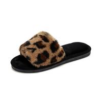 Chanclas extrañas de felpa con punta de algodón, fondo plano, cálidas, para interiores, antideslizantes, para el hogar, chanclas de invierno, 3 Marrón, 43 EU
