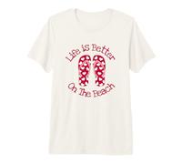 Chanclas Love Heart Life Is Better on The Beach Coastal Camiseta Premium