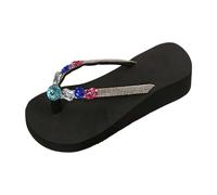 Chanclas Mujer Comodas, Sandalias Mujer Verano Ducha, Chanclas Playa Elegant Summer Crystal Flip Flops with Thick Sole Open Toe Sandals For Women Sandalias Dedo Flip Flops Women Sandalia Plana
