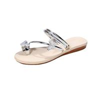 Chanclas Mujer Ducha, Sandalias Mujer Verano Comodas, Chanclas Playa con Puntera Abierta y Tiras Lazo Estilo Casual Cómodas y Flip Flops Women Sandals For Women Sandalia Plana Sandalias Dedo