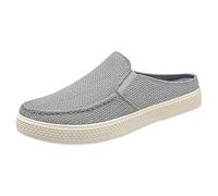 Chanclas Mujer Frente Cerrado, Zapatos Hombres Verano Tela Plataforma Pantuflas Slingback Pantuflas Espadrille Mocasines Ligeras Pantuflas Cómodas Mulas Planas Casual Zapatos, gris, 44 EU