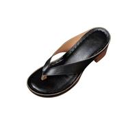 Chanclas Mujer Ofertas,Sandalia de Gruesos Tacon para Mujer Informal Minimalismo Puntera Abierta Sandalias de Piel Sintética de Cuña Moda Fiesta Mules de Verano Comodos Zapatillas Ocio de Playa