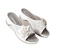 Chanclas Mujer Ofertas,Sandalias Ortopédicas para Mujer Plataforma Sandalia de Cuña con Puntera Abierta Diseno Moderno Zapatillas Comodas con Decoración Floral Moda Fiesta Mules Verano Playa Caminar