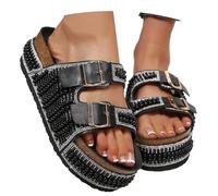 Chanclas Mujer Piscina, Sandalias Mujer Verano Comodas, Chanclas Playa Zuecos Brillantes Coloridas con Plataforma PedreríA Zapatos Sandalias Dedo Sandalia Plana Flip Flops Women Sandals For Women