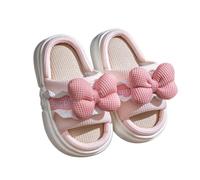 Chanclas NiñA 32,Pantuflas Para NiñAs Con Bonito DiseñO De Lazo De Dibujos Animados De Lino Transpirable CóModas Y De Suela Suave Para Interiores Calzado Para El Hogar Para NiñAs Y NiñOs PequeñOs