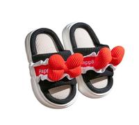 Chanclas NiñA 32,Pantuflas Para NiñAs Con Bonito DiseñO De Lazo De Dibujos Animados De Lino Transpirable CóModas Y De Suela Suave Para Interiores Calzado Para El Hogar Para NiñAs Y NiñOs PequeñOs