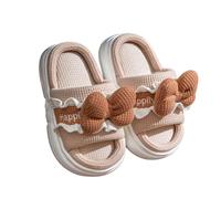 Chanclas NiñA 32,Pantuflas Para NiñAs Con Bonito DiseñO De Lazo De Dibujos Animados De Lino Transpirable CóModas Y De Suela Suave Para Interiores Calzado Para El Hogar Para NiñAs Y NiñOs PequeñOs