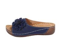 Chanclas ortopédicas mujer casa elegantes pantuflas ortopédicas parte superior de piel sandalias cómodas abiertas con cuña soporte arco plantar plataforma slippers ortopédicos senderismo zapatillas
