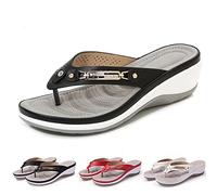Chanclas ortopédicas para Mujer con Soporte para el Arco, Sandalias para Fascitis Plantar para pies Planos, Sandalias ortopédicas cómodas para Caminar (Color : Black, Size : 37 EU)