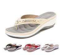 Chanclas ortopédicas para Mujer con Soporte para el Arco, Sandalias para Fascitis Plantar para pies Planos, Sandalias ortopédicas cómodas para Caminar (Color : Beige, Size : 39.5 EU)
