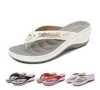 Chanclas ortopédicas para Mujer con Soporte para el Arco, Sandalias para Fascitis Plantar para pies Planos, Sandalias ortopédicas cómodas para Caminar (Color : White, Size : 36 EU)