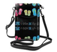 Chanclas para caligrafía, zapatos de playa, bolso cruzado para teléfono celular, bolso pequeño de piel sintética, bolso de hombro para teléfono celular