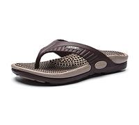 Chanclas Para Hombre Con Soporte Para Arco Para Fascitis Plantar, Zapatillas De Masaje De Acupresión Sandalias De Reflexología Con Punta Abierta Zapatos De Playa Transpirables De Verano ( Color : Khak