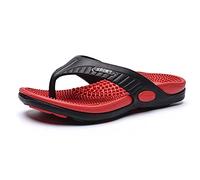 Chanclas Para Hombre Con Soporte Para Arco Para Fascitis Plantar, Zapatillas De Masaje De Acupresión Sandalias De Reflexología Con Punta Abierta Zapatos De Playa Transpirables De Verano ( Color : Red