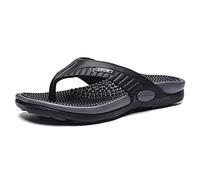 Chanclas Para Hombre Con Soporte Para Arco Para Fascitis Plantar, Zapatillas De Masaje De Acupresión Sandalias De Reflexología Con Punta Abierta Zapatos De Playa Transpirables De Verano ( Color : Blac