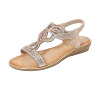 Chanclas para mujer, cómodas correas de cuero, ortopédicas, soporte de arco para fascitis plantar, cojín suave, suela de goma de espuma para yoga, Gold, 4.5 UK 3X-Narrow