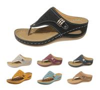 Chanclas para mujer con plantilla, chanclas para mujer con suela gruesa, sandalias de cuña para mujer, sandalias de cuña, sandalias transpirables para mujer, estilo bohemio, pantuflas de verano