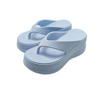 Chanclas para mujer con plantilla suave, plataforma gruesa, ortopédicas, para verano, informales, cómodas, para playa, vacaciones, uso diario, azul celeste, 39 EU