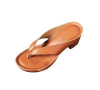 Chanclas para mujer con tacón, color negro, de piel sintética, ortopédicas, sandalias de cuña con tacón en bloque, transpirables, sandalias de playa sin cordones, sandalias de ocio antideslizantes
