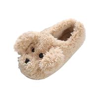 Chanclas para mujer de peluche, zapatillas de estar por casa para mujer, perros, felpa, antideslizante, con patas, zapatillas de animales, pantuflas de casa, suela plana, zapatillas cálidas cerradas