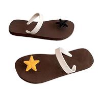 Chanclas para mujer, función de masaje, antideslizantes, para verano, playa, informales, para vacaciones, para mujer, cómodas, planas, adecuadas para playa y mar, marrón, 36 EU