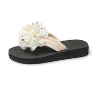 Chanclas para mujer, sandalias de verano, pantuflas ortopédicas, ergonómicas y antideslizantes, ligeras, cómodas, con chanclas abiertas de verano, tiempo libre, Blanco, 42 EU