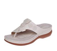 Chanclas para mujer, zapatillas ergonómicas y antideslizantes, ligeras, cómodas, para el tiempo libre, para caminar, Blanco, 35 EU