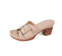 Chanclas Piscina Mujer Plataforma, Zapatillas Verano Mujer Casa Barefoot, Sandalias Dedo Pantuflas Uso Diario Informales con Puntera Cuero Y TacóN CuñA CóModas Sin Chanclas Slippers
