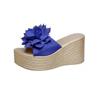 Chanclas Piscina Mujer Plataforma, Zapatillas Verano Mujer Casa Ducha, Sandalias Flip Flop con Plataforma TacóN Alto Y Suela Gruesa con Flores Y Una Palabra Slippers Chanclas