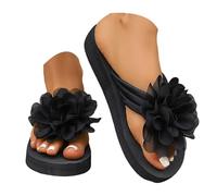 Chanclas planas mujer verano zapatillas playa casual sandalias punta abierta mulas interior exterior, Le Noir, 43 EU