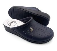 Chanclas sanitarias anatómicas para mujer zapatillas de piel auténtica zapatos ortopédicos calzado antideslizante Made in Italy, turquesa, 37 EU