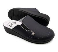 Chanclas sanitarias anatómicas para mujer zapatillas de piel auténtica zapatos ortopédicos con elástico ajustable zuecos Made in Italy, turquesa, 41 EU