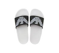 Chanclas sin cordones para hombre Emporio Armani Beachwear blancas y negras 45