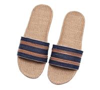 Chanclas tejidas de paja para mujer Chanclas de lino for mujer, zapatillas de casa, for interior del dormitorio, suaves, ligeras, informales, for parejas, chanclas de lino cómodas(Color1,35-36)