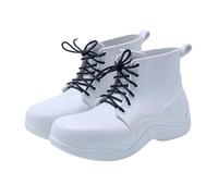 Chanclos al aire libre Botas de pesca cortas fáciles de limpiar cocina botas occidentales caminar con perro botas de goma ligeras botas de jardín negras botas de montar, Blanco, 35 EU