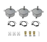 CHANCS 3PCS Motor de placa giratoria Motor síncrono eléctrico 220V TYC-50 2.5-3RPM con conector de acoplamiento flexible de 7 mm y enchufe de interruptor de cable de alimentación para Cup Turner