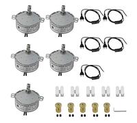 CHANCS 5PCS Motor de tocadiscos 220V TYC-50 2.5-3RPM Motor síncrono eléctrico con conector de acoplamiento flexible de 7 mm y enchufe de interruptor de cable de alimentación para Cup Turner