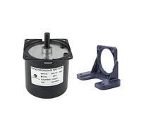 CHANCS 60KTYZ Motor de engranajes síncronos de imanes permanentes AC 220-240V 30r/min CW/CCW Par 6,5Kgf.cm con soporte de montaje del motor Negro