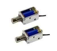 CHANCS Mini DC 9V Pull-Pull Solenoid 4mm Stroke Open-Frame Spring-Loaded Electromagnet para proyectos de bricolaje 2PCS