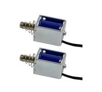CHANCS Mini solenoide de empuje y tracción DC 3V 5V 6V 7.5mm Solenoide de marco abierto de carrera para cerraduras electrónicas 2PCS